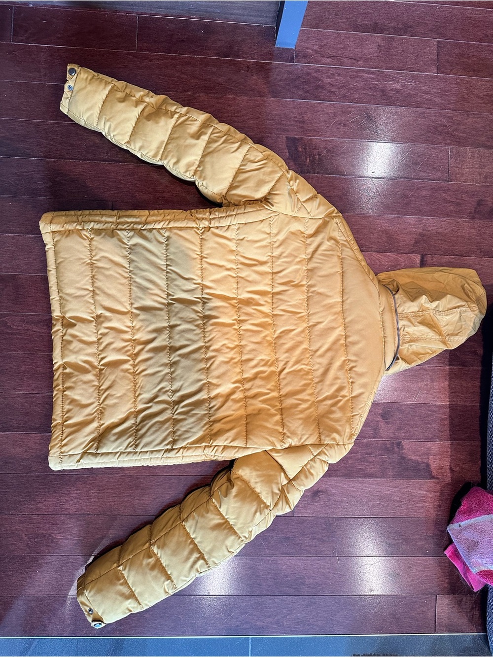 Zara Men Mustard Yellow Hooded Puffer Jacket